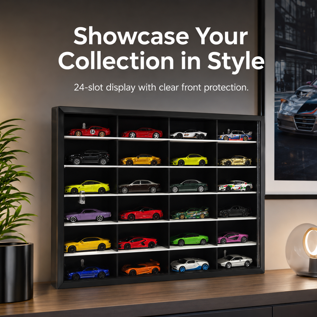 24 Compartments Display with Sliding Cover