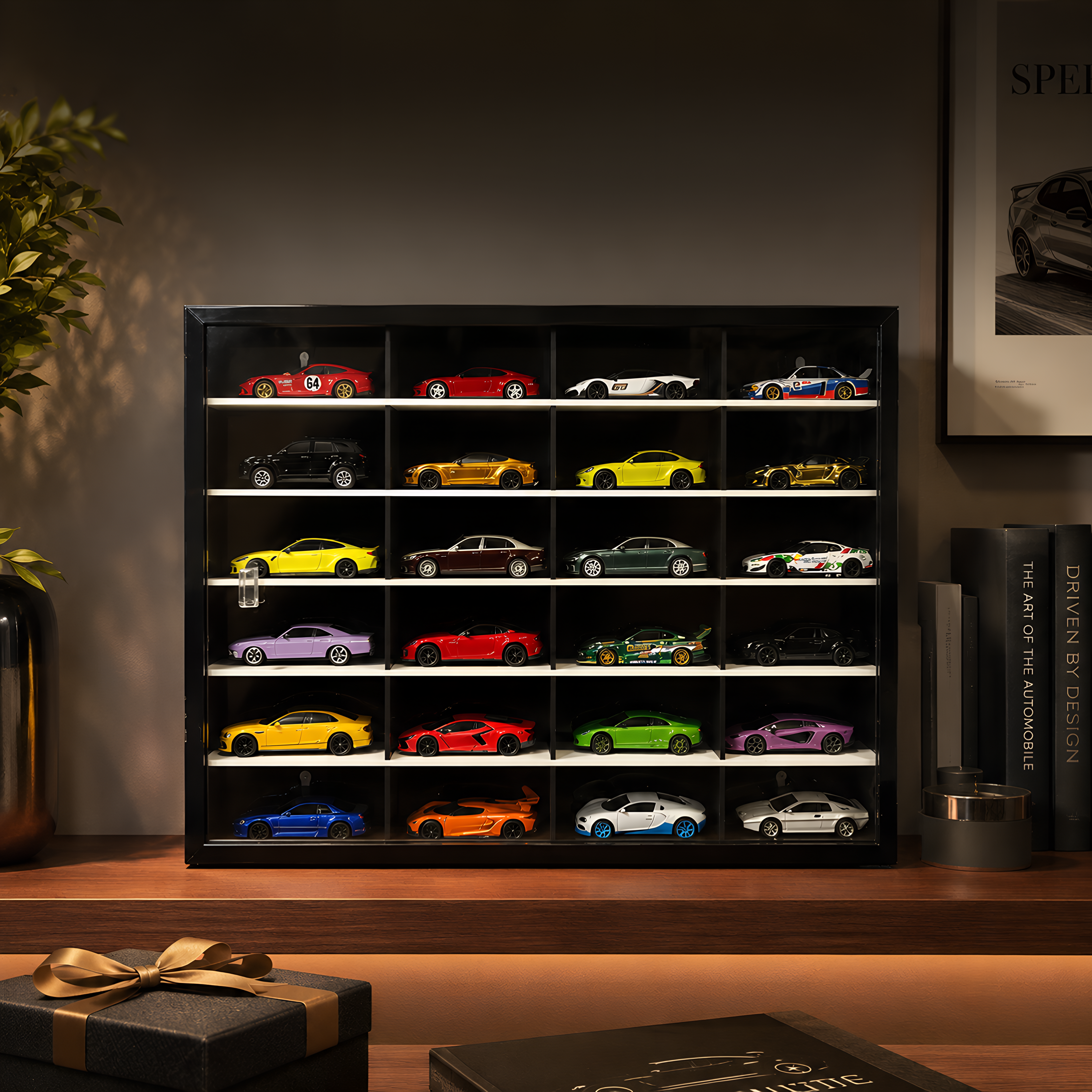24 Compartments Display with Sliding Cover