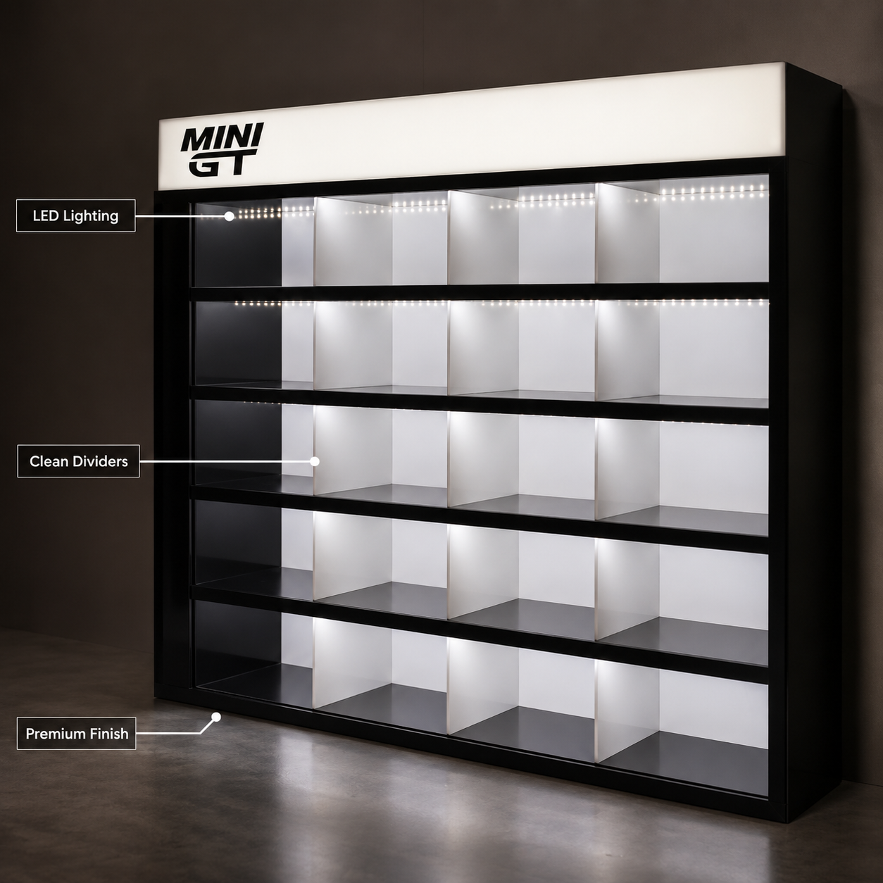 Mini GT 20 Compartments Display with Sliding Cover