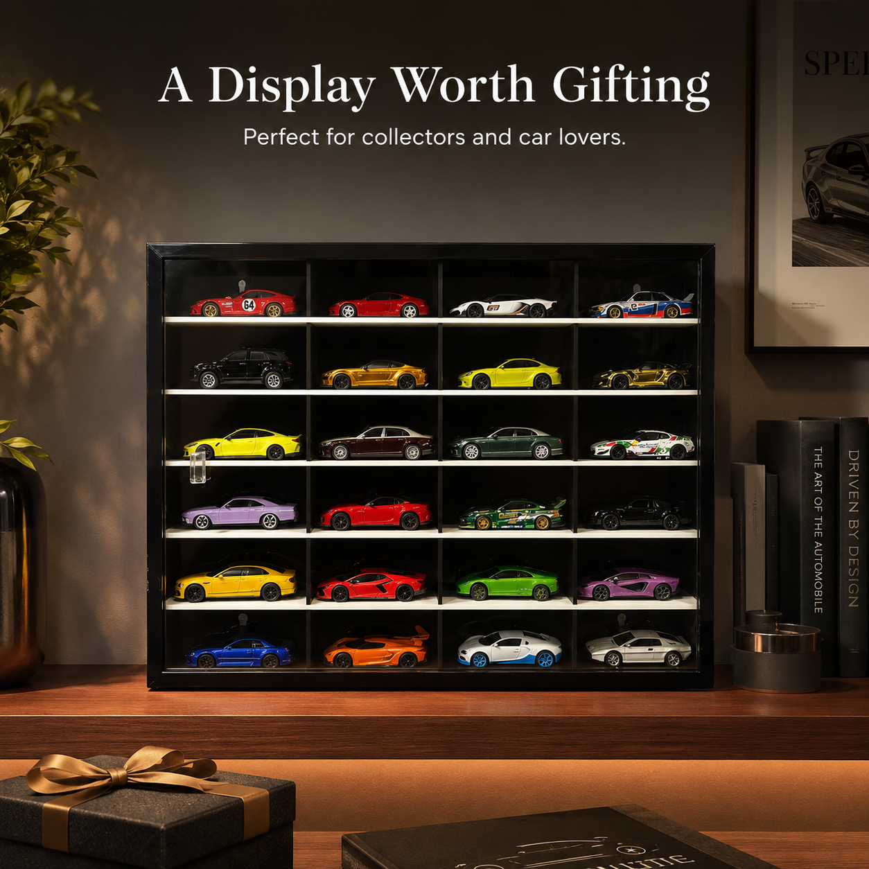 24 Compartments Display with Sliding Cover