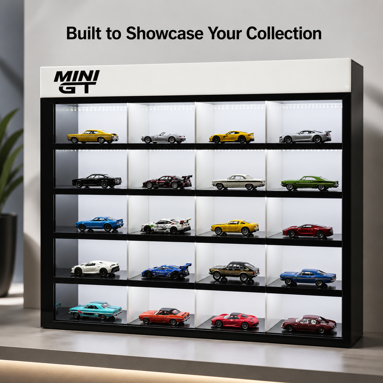 Mini GT 20 Compartments Display with Sliding Cover