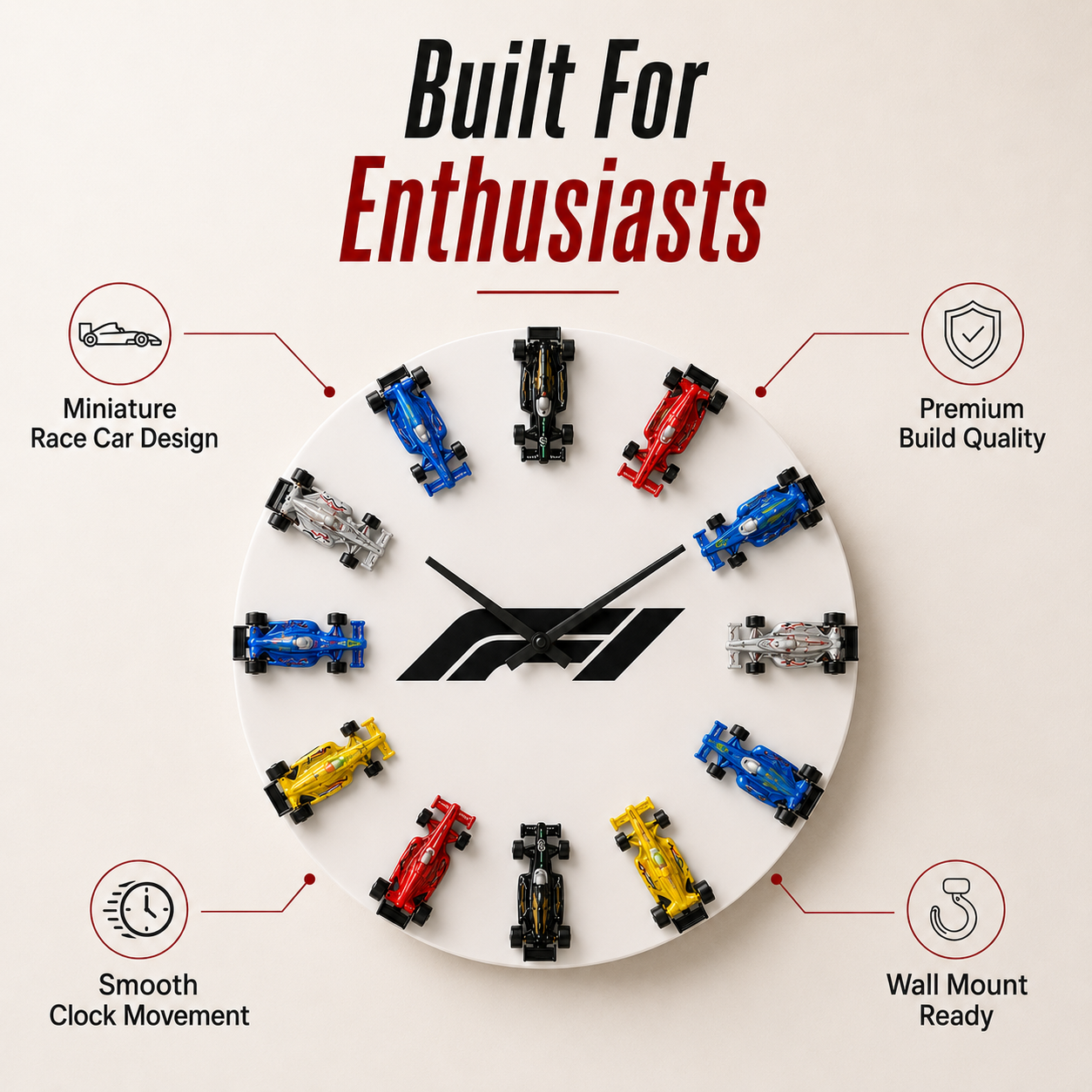 F1 Diecast Clock