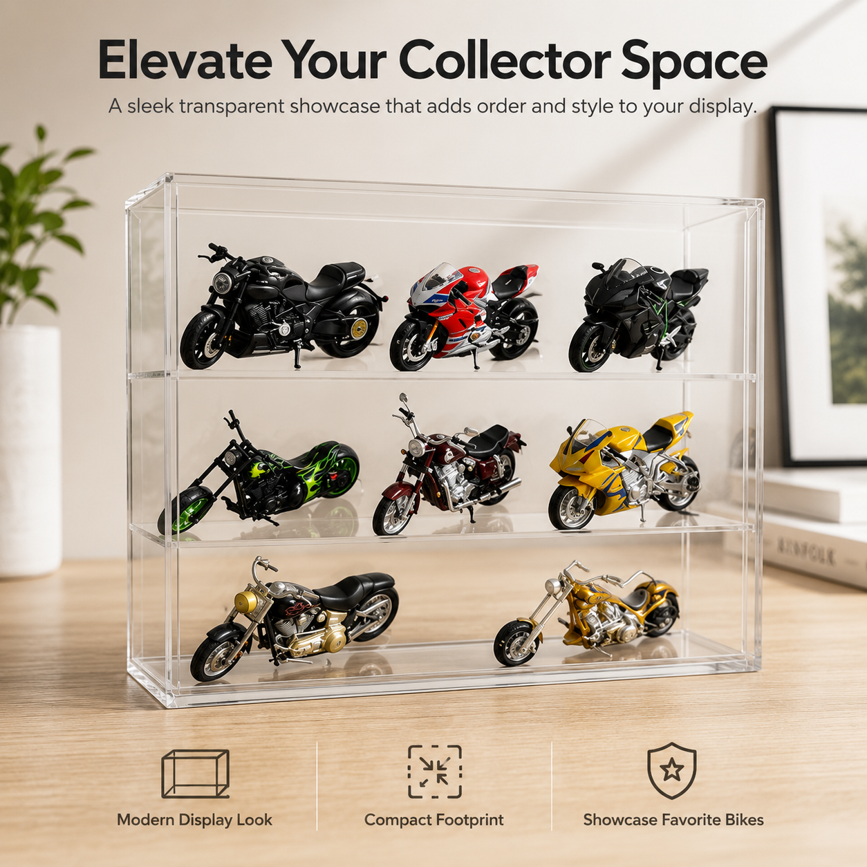 Motor Bikes 1:18 Transparent organizer