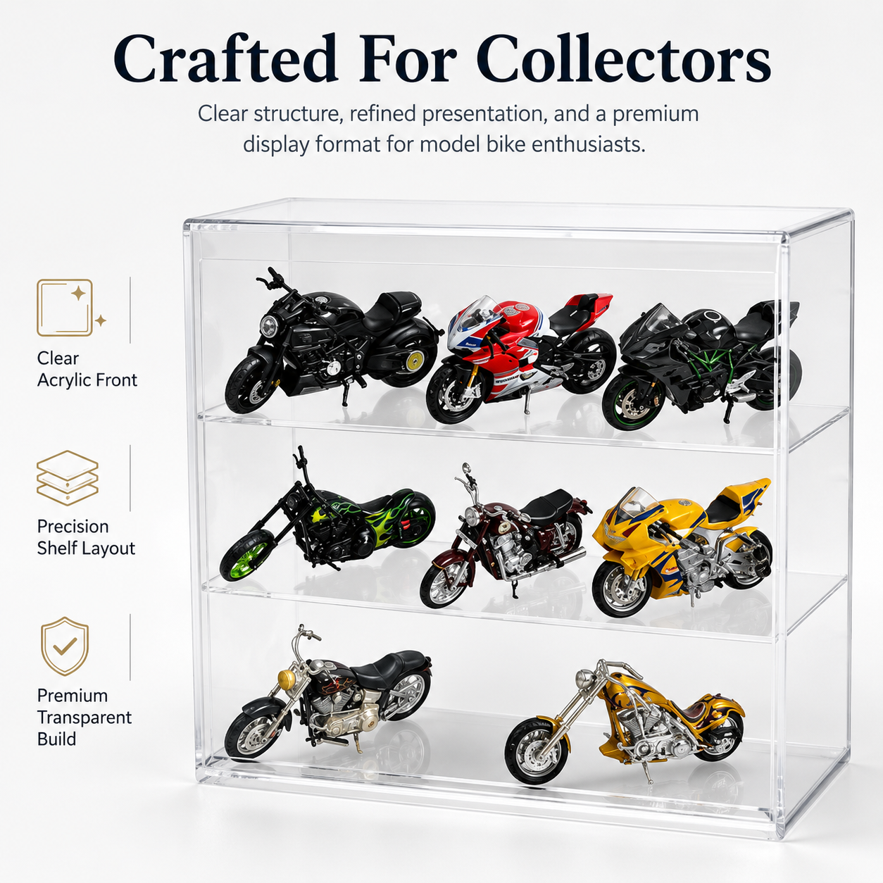 Motor Bikes 1:18 Transparent organizer